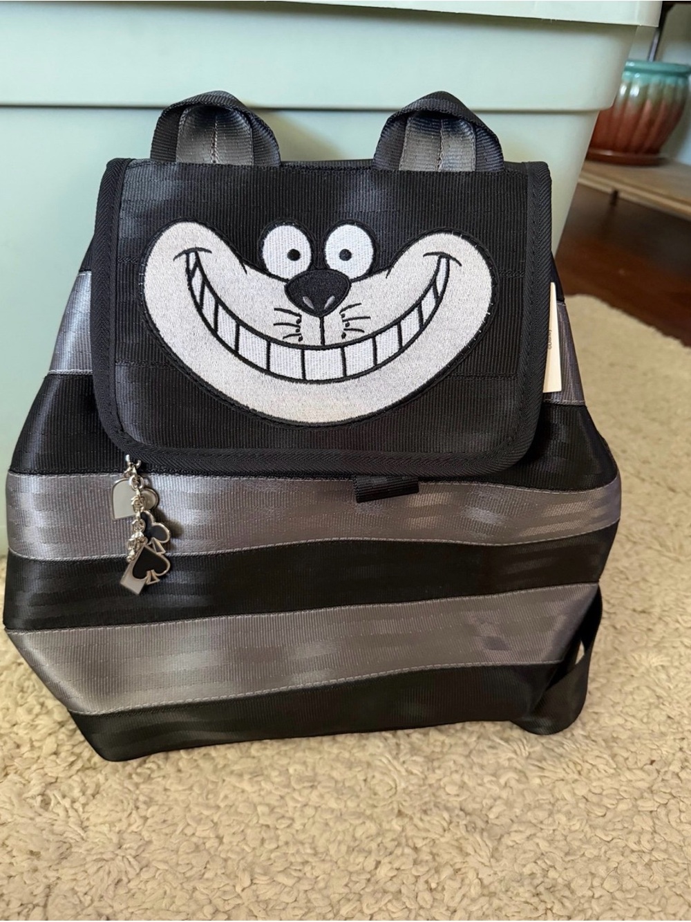Harvey’s X Disney midnight Cheshire Cat backpack NWT